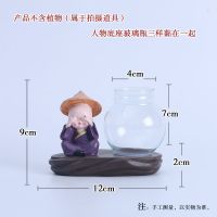 创意彩灯水培花瓶玻璃桌面客厅装饰品花器摆件水养植物绿萝小花盆 斗笠静觉(小号树脂底座)