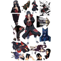 火影忍者墙贴鸣人经典宿舍日语卡通动漫儿童房防水玻璃贴纸装饰画 D181 特大