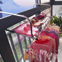 不锈钢窗外阳台晾晒架窗台晒鞋架折叠挂凉衣服架子窗户小型晾衣架