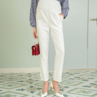 兔妈 孕妇裤通勤时尚外穿西装裤白色时尚休闲秋装2019新款