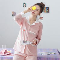 Tomom兔妈[哺乳睡衣]秋季孕妇装月子服撞色趣味字母印花孕妇哺乳套装