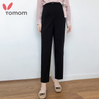 Tomom兔妈孕妇装秋装高腰直筒西装裤直顺不易皱外出时尚孕妇西裤打底裤