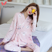 兔妈孕妇装秋冬产后月子服趣味印花孕妇家居服套装哺乳夹棉孕妇睡衣