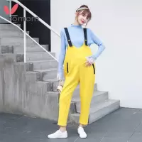 孕妇装秋冬款加厚背带裤孕妇背带裤外穿时尚秋季孕妇裤直筒长裤