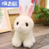 舒弗(LACHOUFFE)可爱仿真毛绒玩具娃娃小号白兔子迷你少女心超萌摆件女孩生日白色仿真小兔子