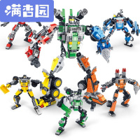舒弗(LACHOUFFE)2021新款儿童积木积变战士变形积木儿童塑料拼插拼装机器人三变积木五合一大力金刚神