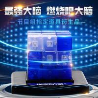 鲁班立方大脑之燃烧吧大脑同款道具积木立方体玩具授权店 鲁班立方【竞技蓝白】10积木+底座