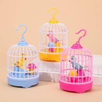 灯光感应声控鸟笼儿童玩具吹口哨水鸟叫声口风琴竖笛乐器哨子 灯光感应声控鸟笼黄色（送口哨鸟2个）