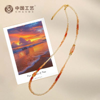 [预售20天:烈日夏语]中国工艺原创时光四季彩宝项链天然宝石串珠项链
