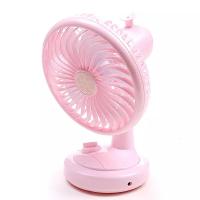 usb摇头小电扇迷你小风扇学生宿舍可充电学生台式可爱小型电风扇 粉色摇头+2个锂电池