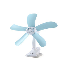 电风扇 小迷你风扇 台式宿舍夹扇家用学生床头大风力静音小电扇 蓝色五叶台夹扇