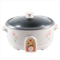 上海电器厂宿舍电火锅电热锅火锅锅送不锈钢锅Z7|红色花单内胆