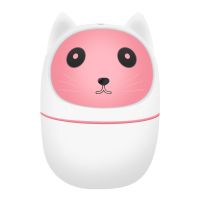 萌宠小型迷你喷雾加湿器办公室桌面学生家用静音便携净化器B0|萌猫加湿器(白色)