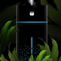 1升大容量加湿器家用卧室usb静音空气净化器学生空调房喷雾器补水Q7|黑色配[带充电器]