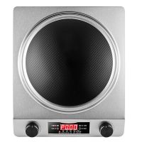 凹面电磁炉家用3500w大功率商用凹型电磁炉锅一体多功能K8|凹面银色(3500W) 精铁锅+锅盖+汤锅+5L电饭煲