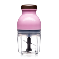 日本电动料理机宝贝婴儿辅食机多功能迷你榨汁研磨绞肉果泥搅拌机C7|粉色 玻璃杯款