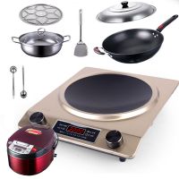 凹面电磁炉大功率家用特价3000w电池炉凹型3500w商用凹灶炒菜一体|双旋钮凹面(D18)套餐3+方煲
