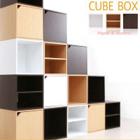 小柜子自由组合格子柜书柜书架储物柜收纳木质玻璃门家用