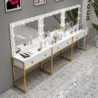 网红轻奢影楼化妆台带灯 培训学校化妆桌 理发美容院婚纱店梳妆台