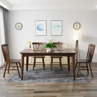 简约北欧实木餐桌小户型家用全实木饭桌日式餐桌椅组合长方形桌子