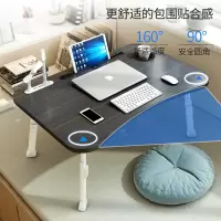 可升降床上小桌子折叠可充电带灯小风扇电脑桌懒人寝室用学生书桌
