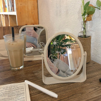 ins网红镜子台式化妆镜少女心桌面可立便携梳妆镜同款公主镜