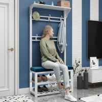 门口换鞋凳家用挂衣架一体衣帽架小玄关收纳凳可坐穿鞋柜鞋架