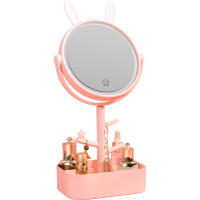 化妆镜台式led带灯补光桌面便携宿舍网红美妆梳妆镜女小镜子fo型
