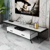 北欧铁艺简约电视柜组合现代创意小户型客厅简易大理石轻奢ins风