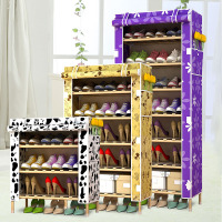 鞋架简易鞋柜子实木简易单排牛津布防尘多层小号收纳组装家用特价