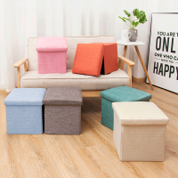 服装店沙发凳布艺收纳凳子多功能储物凳子折叠宿舍装书收纳箱大号