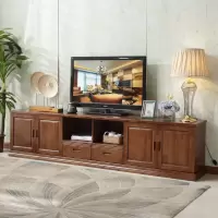 实木电视柜 橡木电视柜 2.4 1.8 1.6 2米中式电视柜