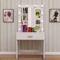 现代影楼梳妆台化妆桌培训学校彩妆带灯泡理发店理发台化妆台