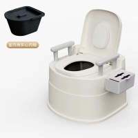 家用老人坐便器可移动马桶老年残疾人大便椅成人孕妇室内痰盂便盆|普通款(硬便圈) 房间用卡其色