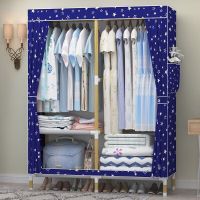 衣柜收纳柜子实木简易衣柜布艺双人折叠牛津布组装成人收纳大衣橱