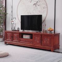2.2米实木电视柜客厅中式香樟木仿古影视柜雕花整装视听柜