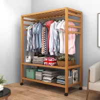 衣架落地卧室衣柜简易家用挂衣服的架子简约现代实木落地式衣帽架