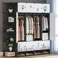 简易衣柜组装塑料衣橱卧室储物柜仿实木大容量简约现代经济型衣柜