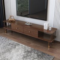 轻奢电视柜茶几组合北欧小户型胡桃木胡桃色客厅原木现代家具