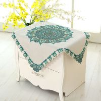 巨亏加厚亚麻小清新正方形盖巾床头柜盖巾圆桌桌布