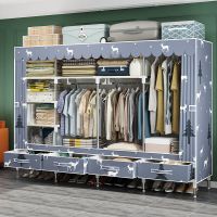挂衣柜收纳架分层网红布衣柜子学生不锈钢双人钢管加粗加固新款男