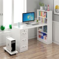 简易书柜书桌一体书架组合桌子电脑台式桌家用学生转角写字桌