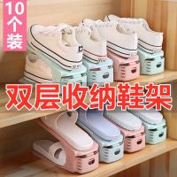 可调节鞋柜鞋子简易家用收纳神器一体式鞋托架双层加厚塑料鞋架
