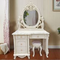 欧式梳妆台卧室实木公主化妆台桌能化妆柜网红迷你小户型