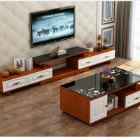 茶几欧式钢化玻璃茶几创意小户型客厅简易实木小电视柜