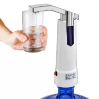 充电式桶装水电动抽水器家用纯净水桶矿泉水饮水机自动上水器|S30B米白色双开关单手接水款
