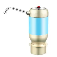 充电式桶装水电动抽水器家用纯净水桶矿泉水饮水机自动上水器|S60A蓝不锈钢出水管