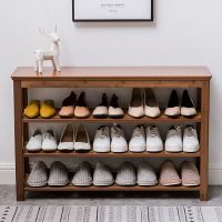 换鞋凳鞋架鞋柜进门口简易多层鞋架子竹质家用多功能穿鞋凳