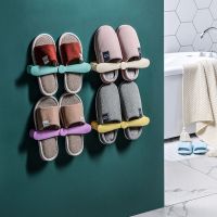 免打孔浴室拖鞋架卫生间壁挂式防潮防湿创意拖鞋架可伸缩置物架