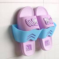 壁挂式简易拖鞋架挂架免打孔粘钩收纳神器置物架浴室悬挂立体鞋架